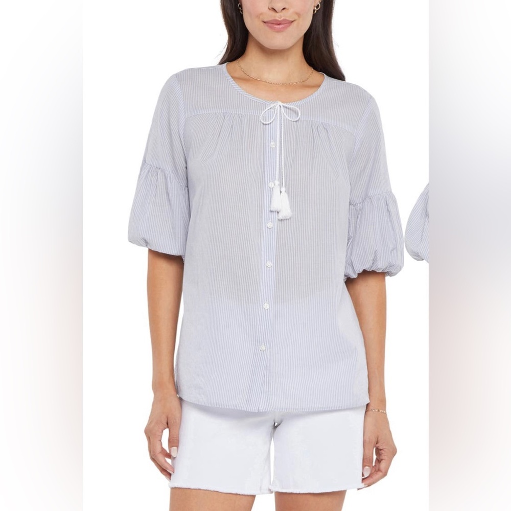 NYDJ boho pinstriped blouse
